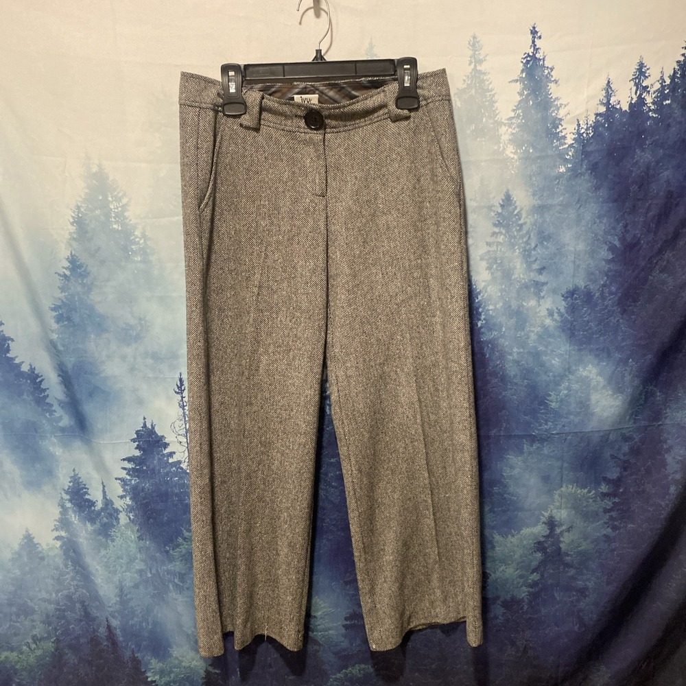 Ivy Jane Gray Tweed Wool Blend Wide Leg Women's Sz 4